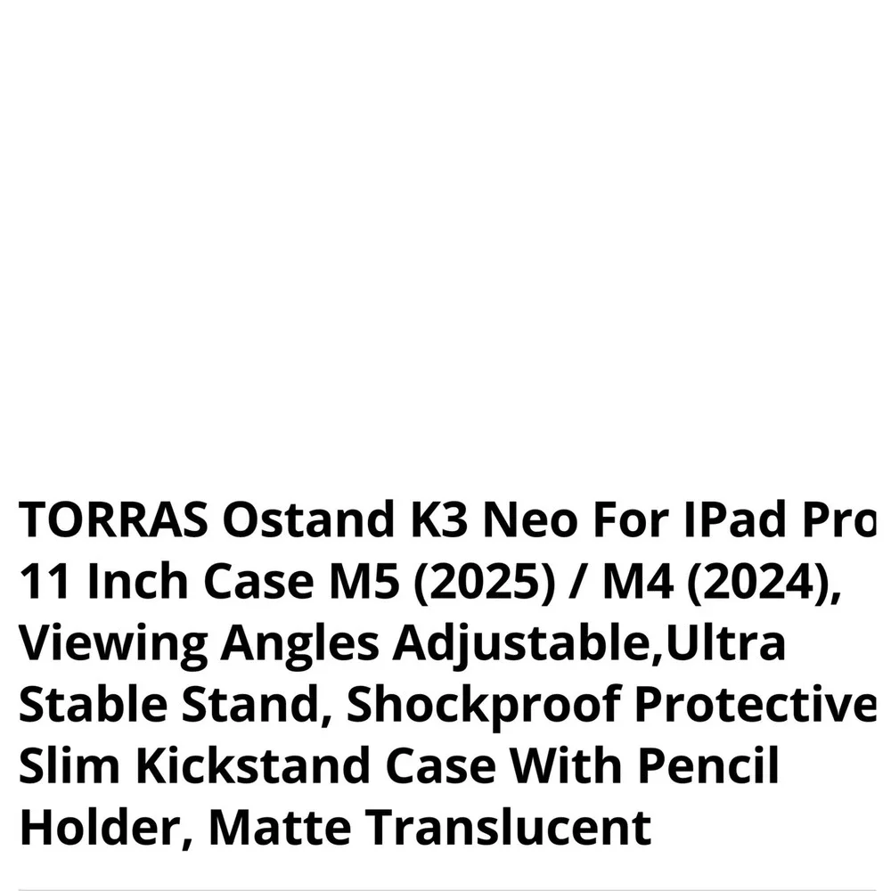 Torras Clear Tablet Case for iPad Pro 11 with White Integrated Kickstand Stylus